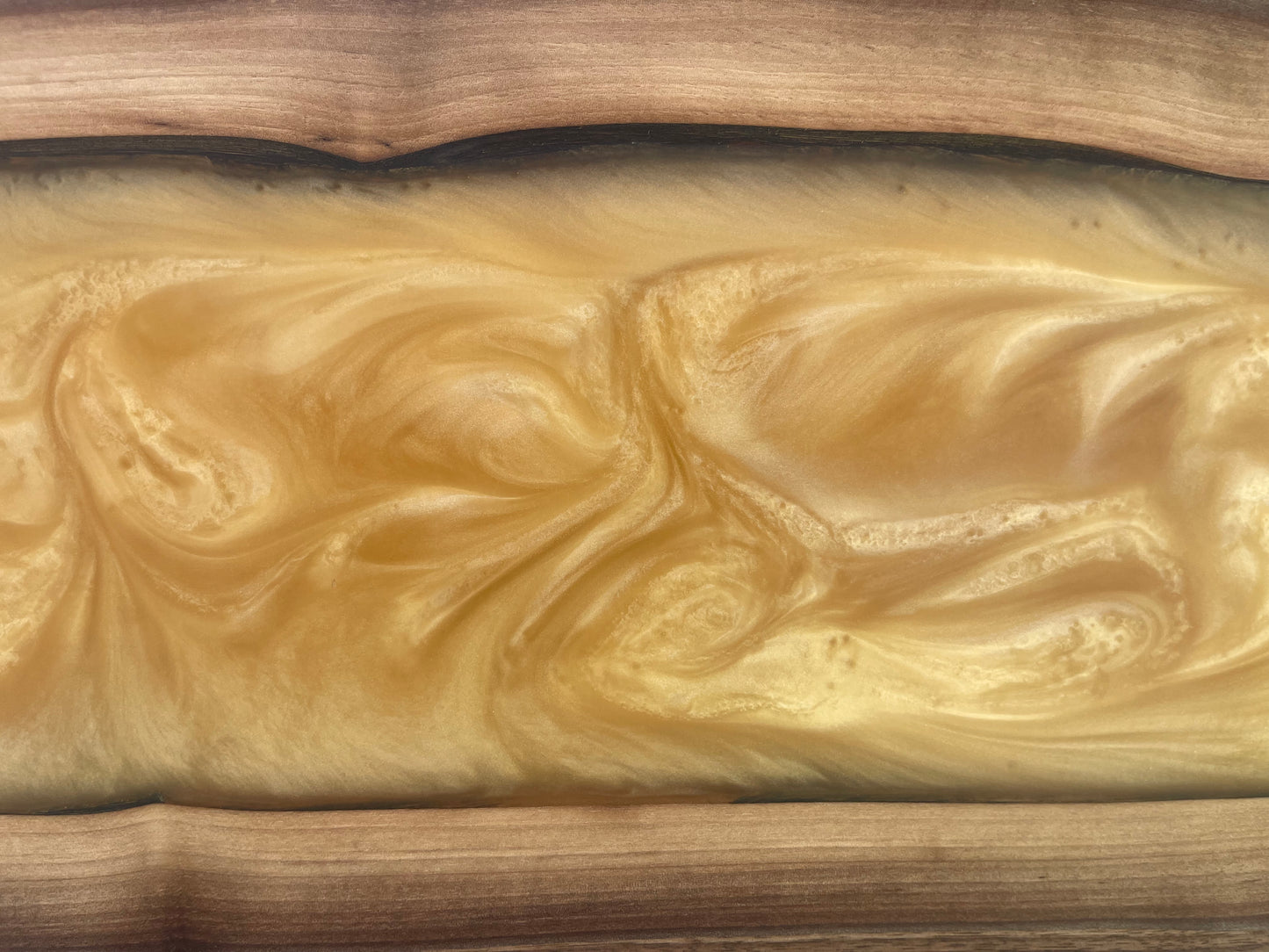 Black Walnut with Gold Swirl Resin Serving Board