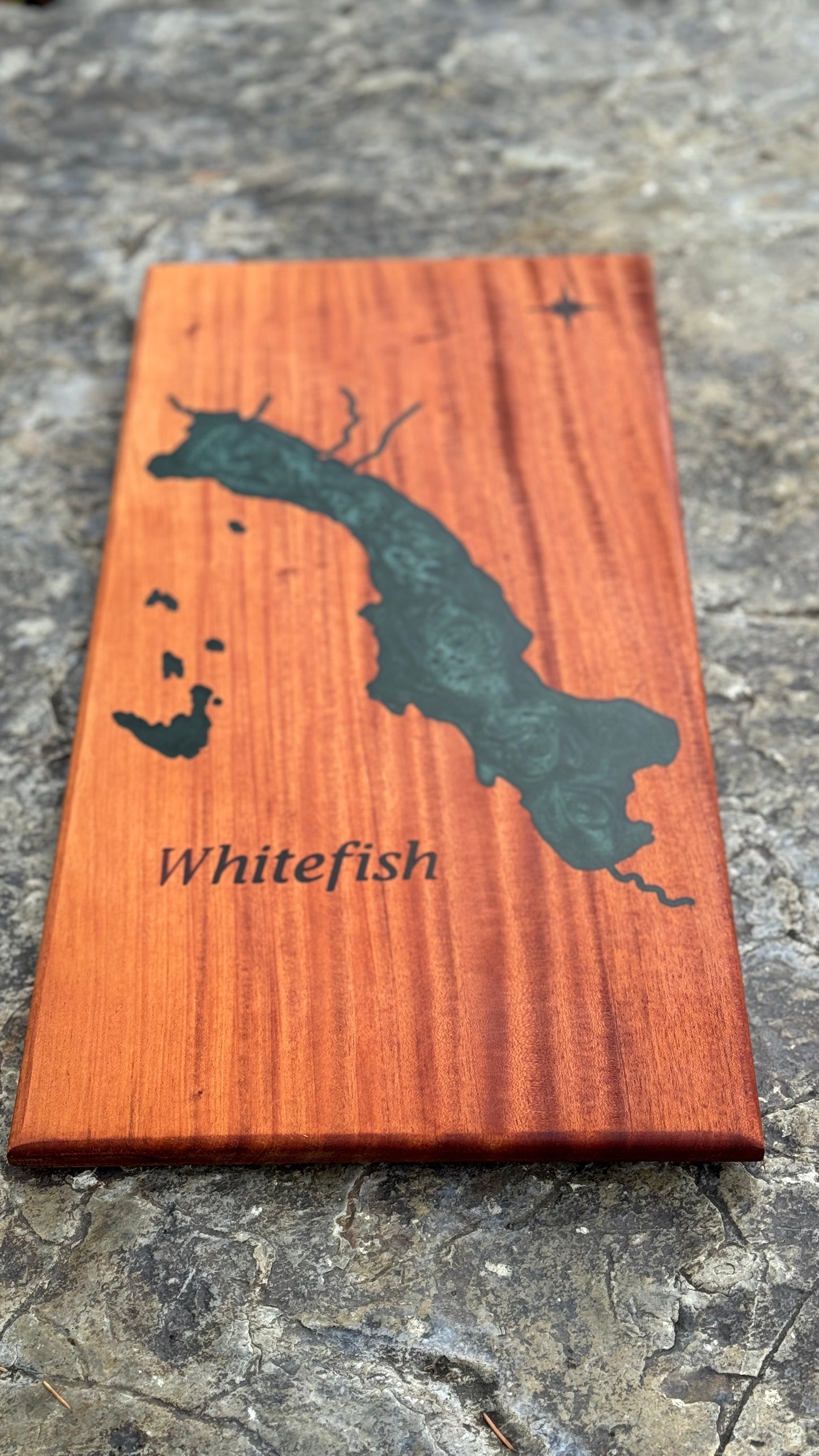 Whitefish Lake Serving Board with Deep Green