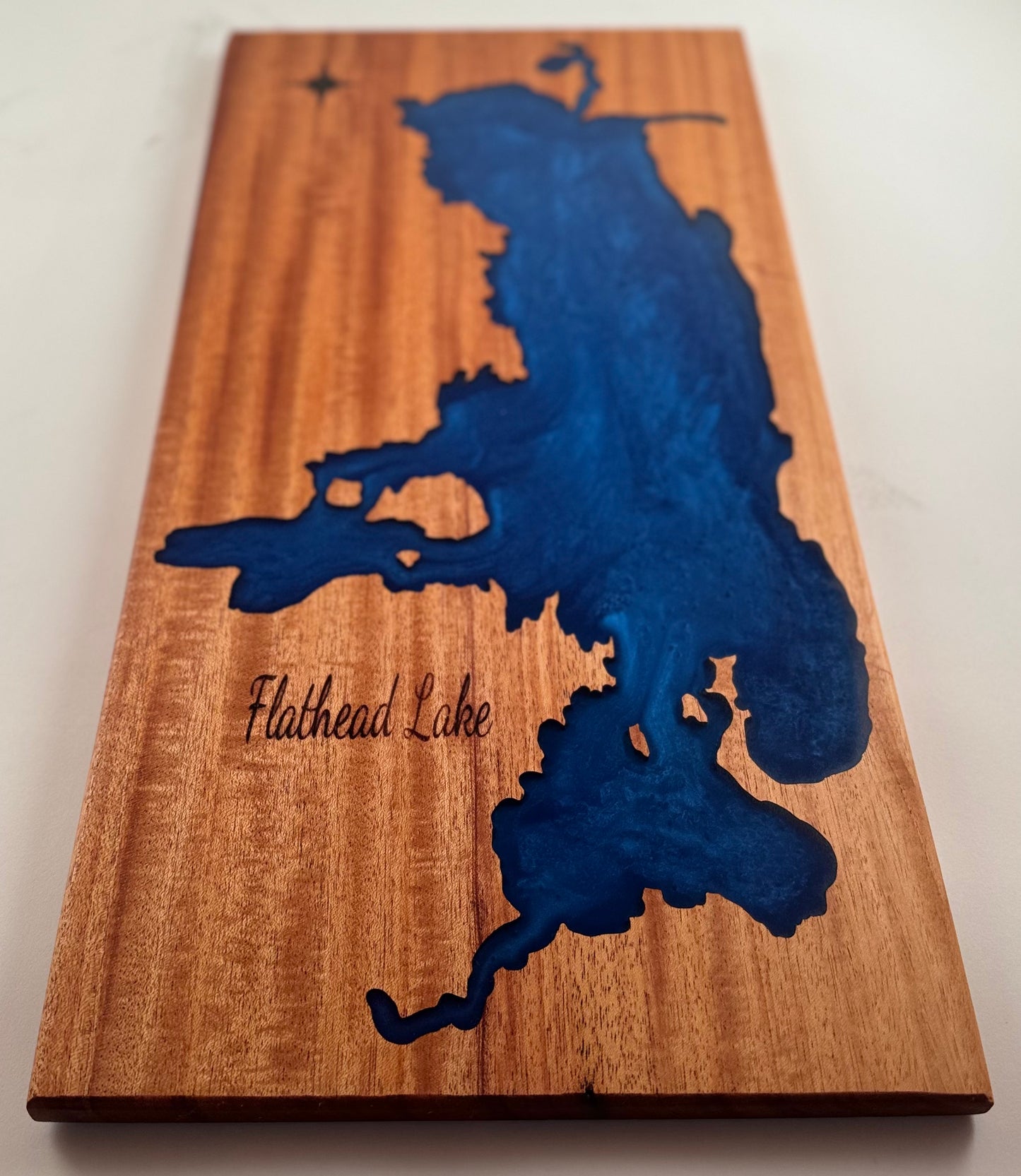 FLATHEAD LAKE Serving Board Cobalt Blue