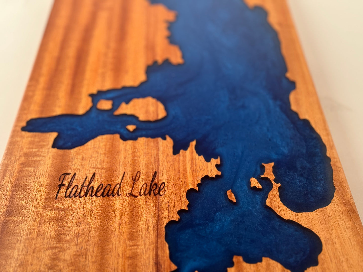 FLATHEAD LAKE Serving Board Cobalt Blue