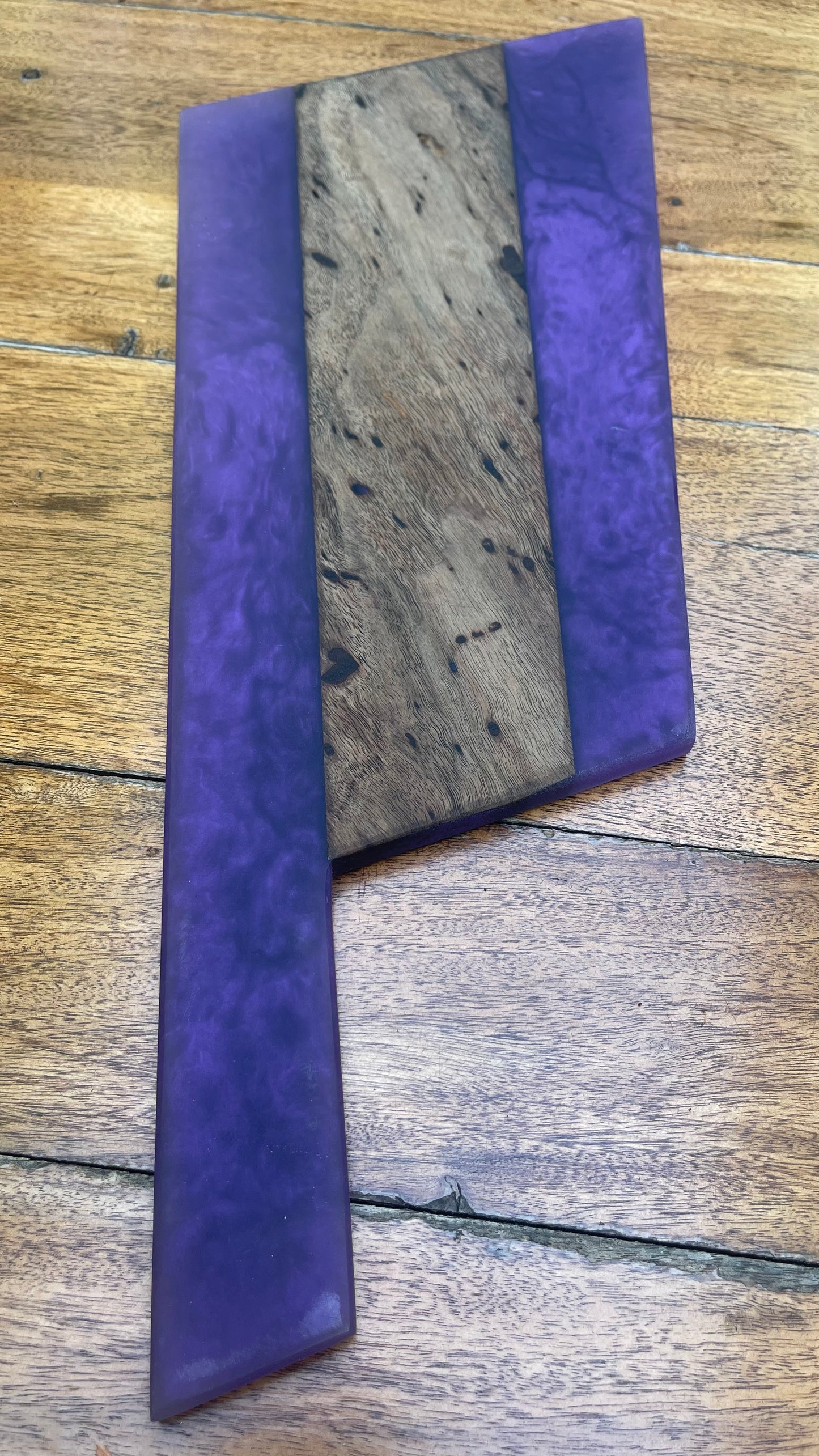 Walnut with Purple Resin Tomahawk Serving board