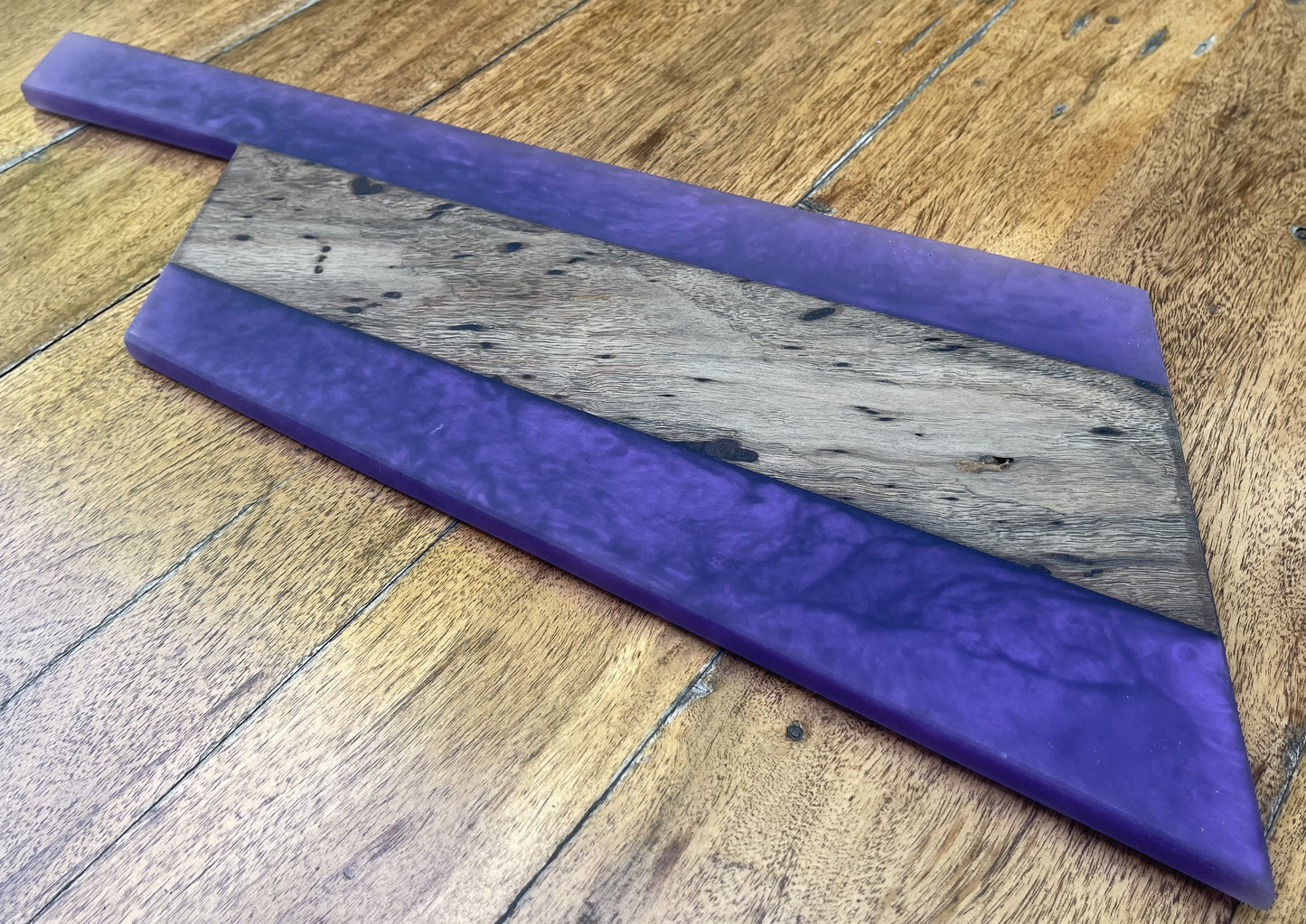 Walnut with Purple Resin Tomahawk Serving board