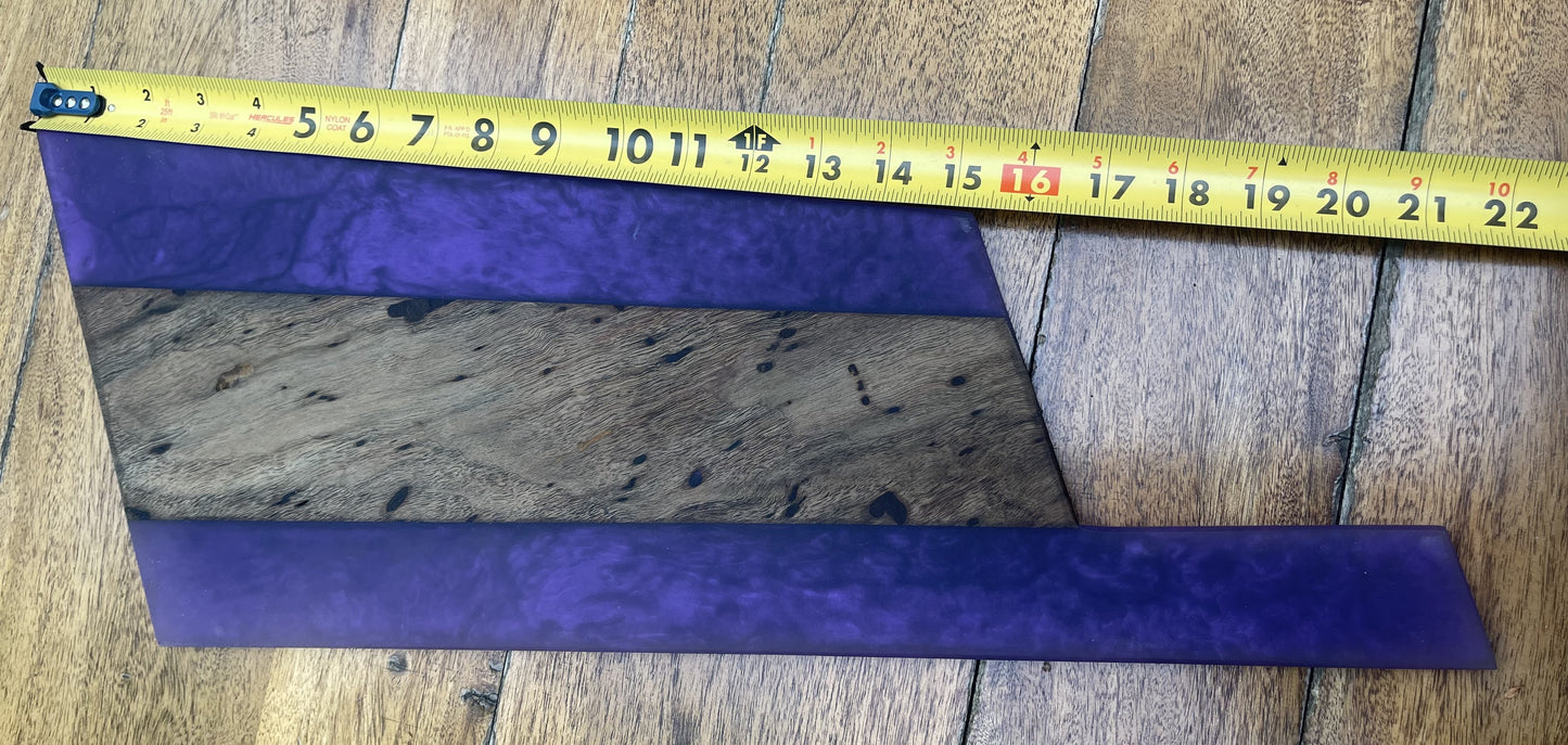 Walnut with Purple Resin Tomahawk Serving board