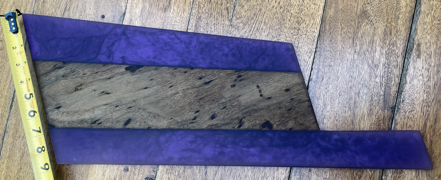 Walnut with Purple Resin Tomahawk Serving board