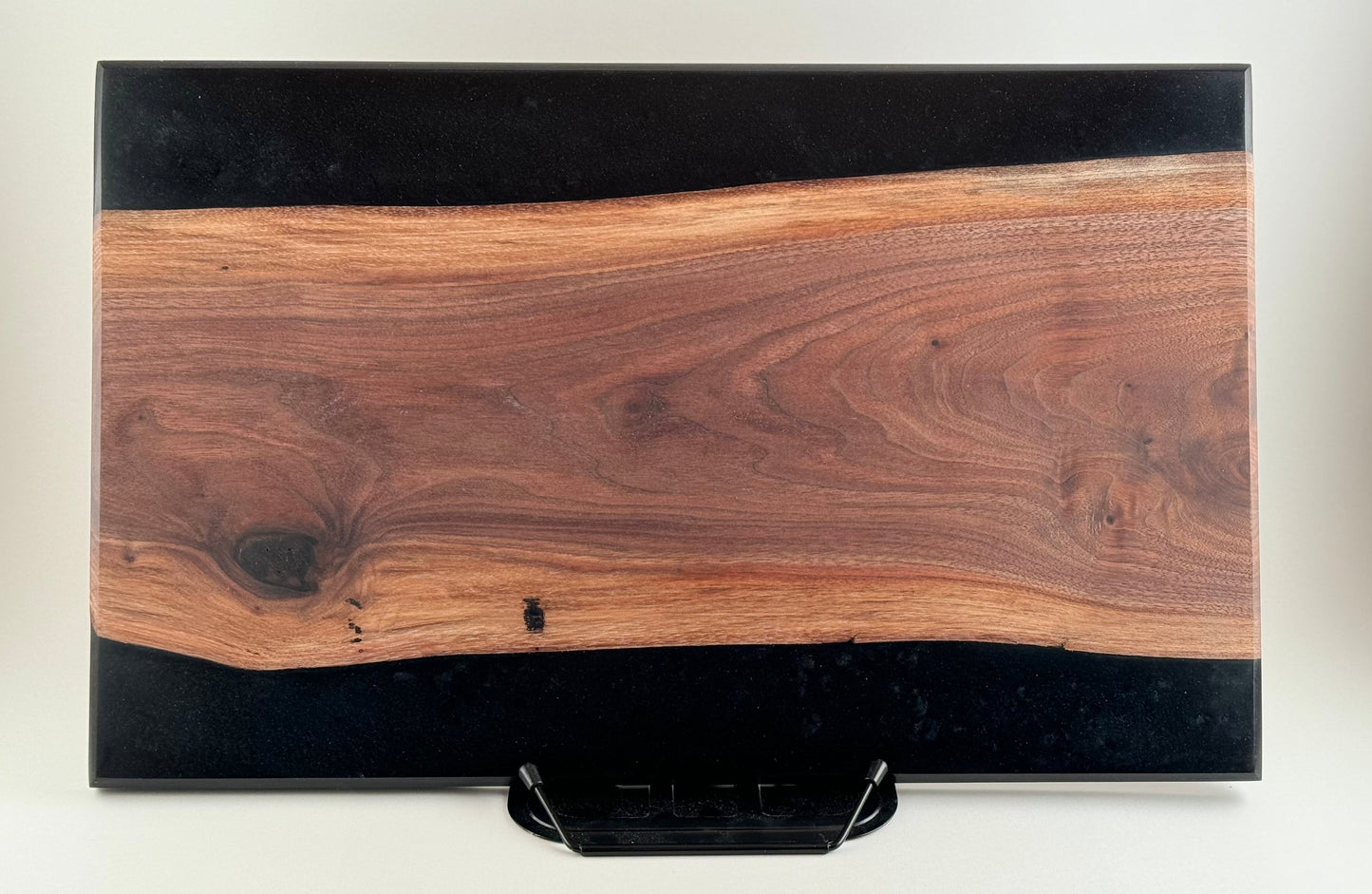 Walnut with Black Swirl Resin Serving Board