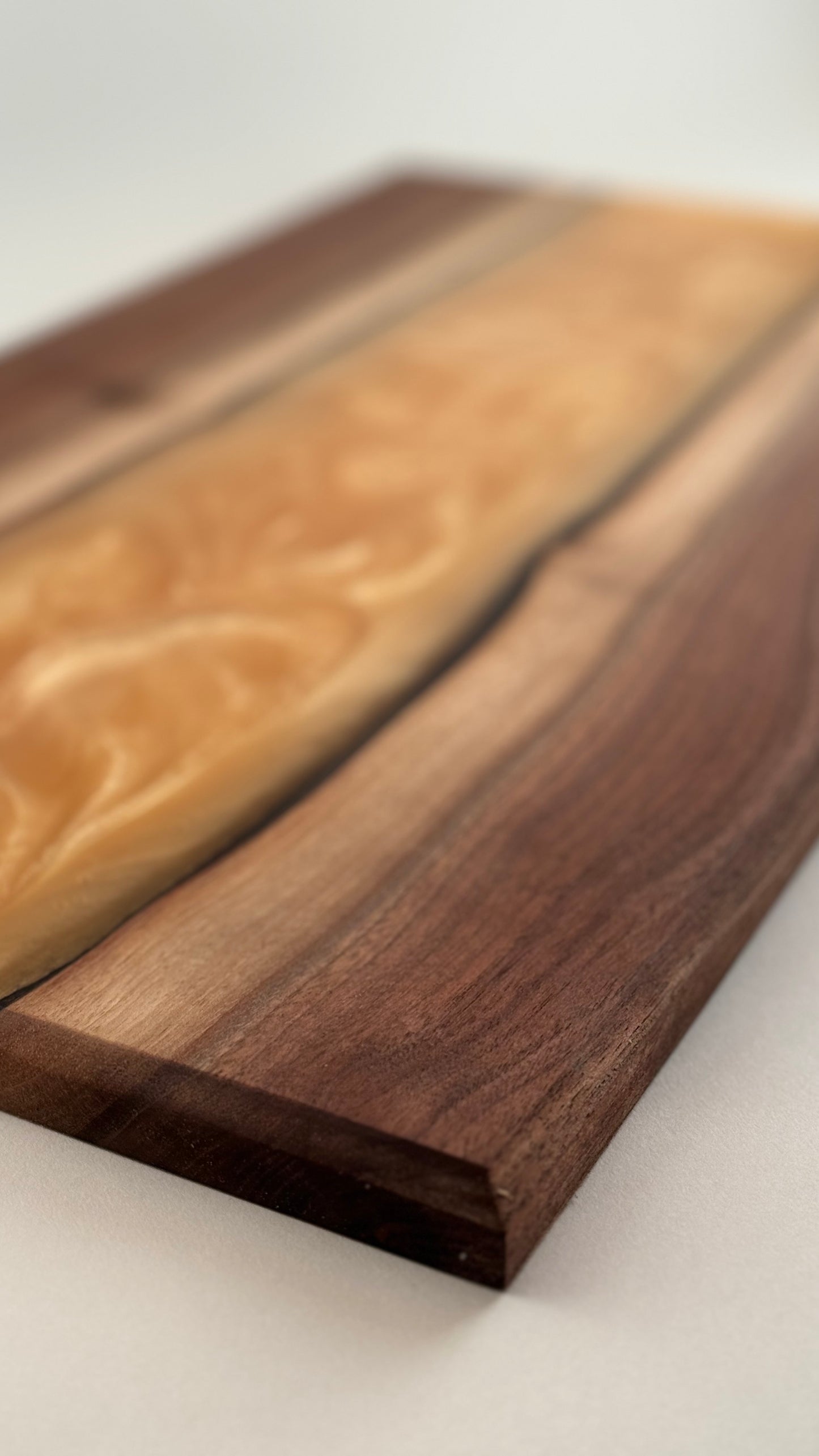 Black Walnut with Gold Swirl Resin Serving Board